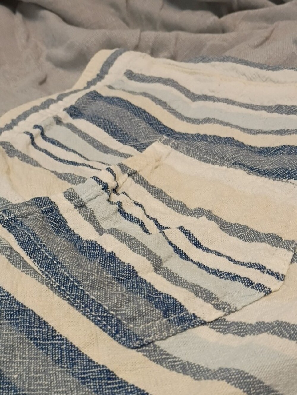 DĀSH Casual Blue & White Striped Drawstring Bermuda Shorts - Picture 4 of 7